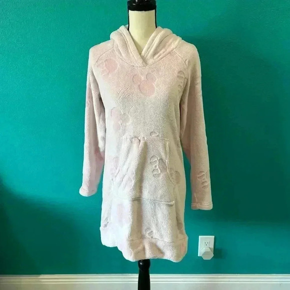 Disney Kids Minnie Mouse Fleece Lounge Hoodie Pink Pullover Comfy Size xs - Picture 1 of 5